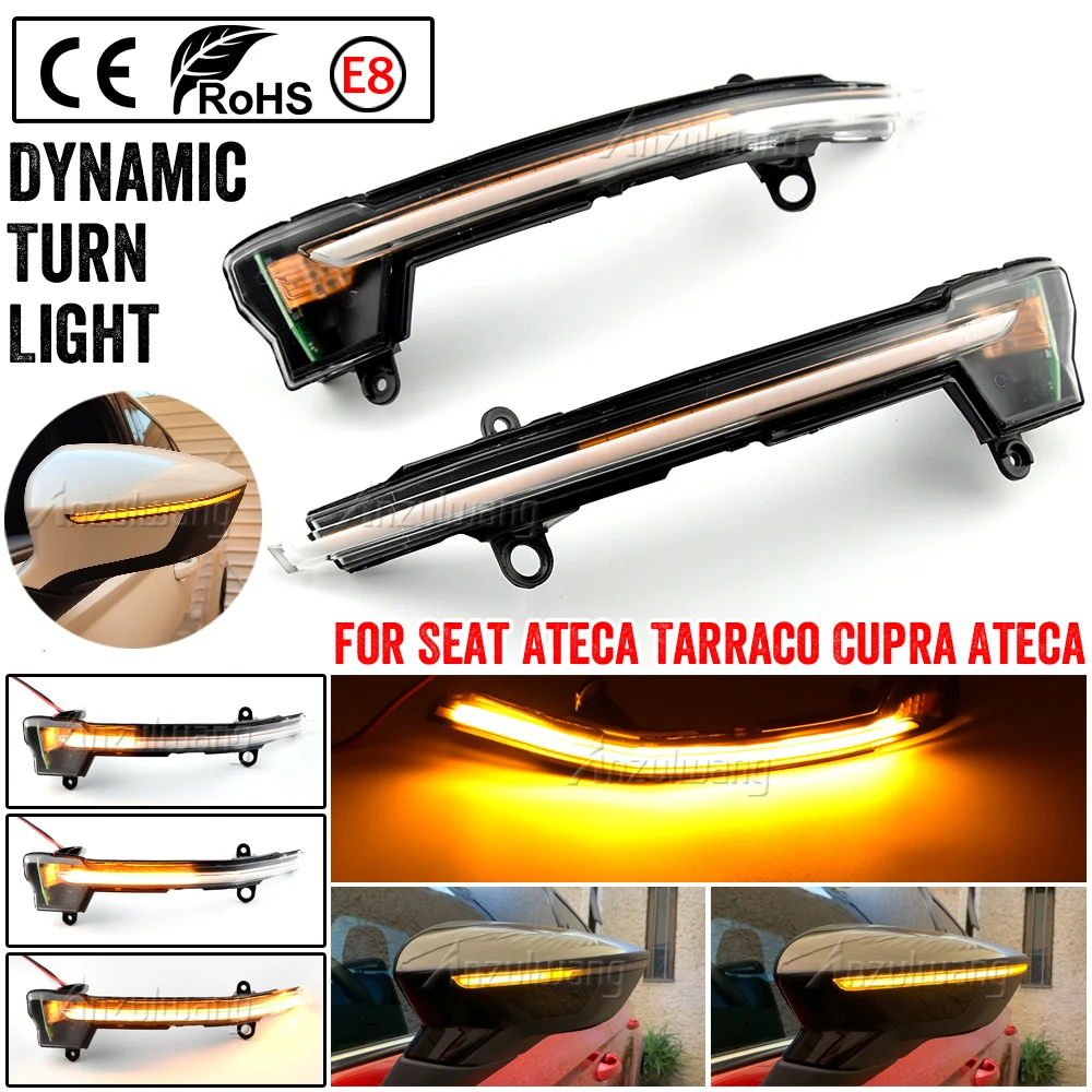 

For SEAT Ateca Cupra Ateca Tarraco Xcellence 2016-2019 Car Dynamic Blinker Indicator sequential Turn Signal Light