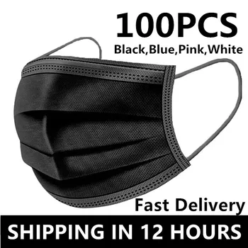 

100PCS Mouth Face Masks Mask Mascherine Mascara Anti-droplet Mascarillas de Proteccion Disposable Mouth Facemask Maske Fast Ship