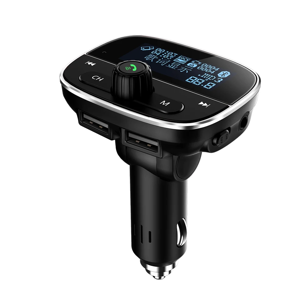 Автомобильный Bluetooth mp3 большой экран дисплей независимый переключатель двойной USB Зарядка Поддержка AUX линия U диск TF карта Мобильный телефон играть - Формат цифровых медиаданных: HY89  Silver