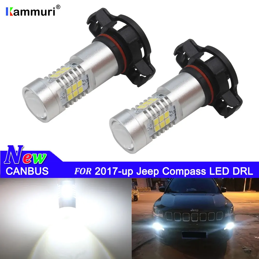 CANBUS без ошибок 2504 PSX24W 5202 светодиодный DRL дневный ходовой светильник для 2017 up Jeep