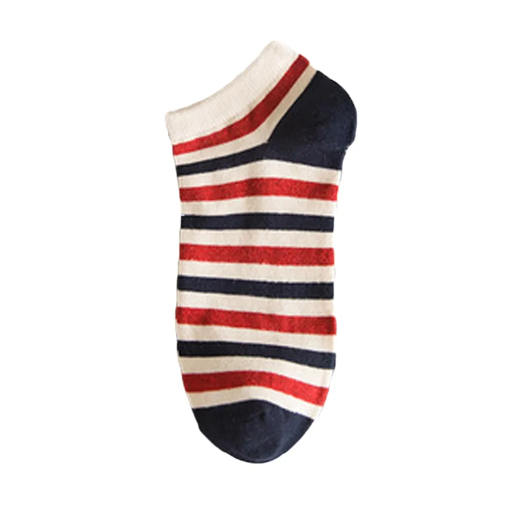 New Mens Comfortable Sports Mosaic Pattern Cotton Sock Stripe Series Fashion Casual Slippers Short Soft Ankle Socks