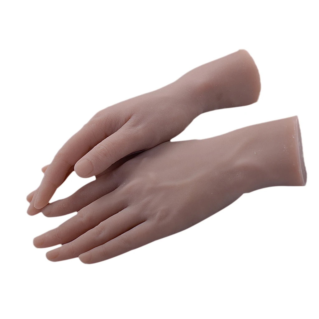 1 Pair Lifesize Men`s Model Hands Soft Mannequin Male Glove Rings Display