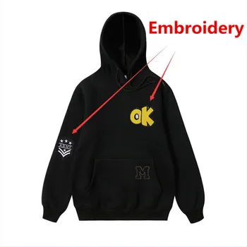 

Fashion Hot 2020 New 100% Cotton Hoodies Men Sweatshirts Embroidery Patchwork Pullover Men/Women Casual Male Hoodie Streetwear