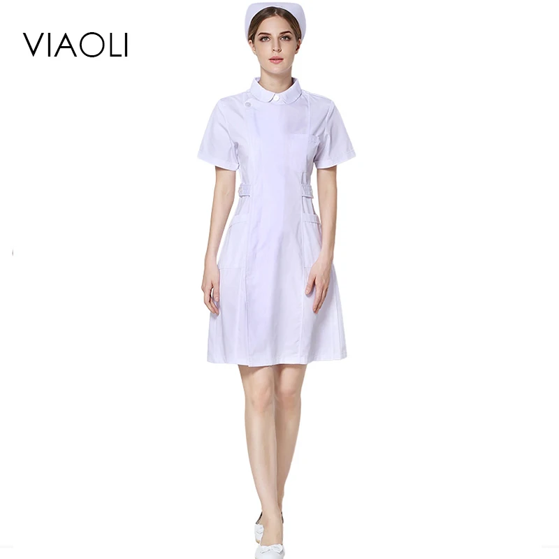 Viaoli Jaleco White Lab Coat Medical Uniform Nurse Services Clothing Polyester Protect Hospital Medical Dress Uniformes Clinicos