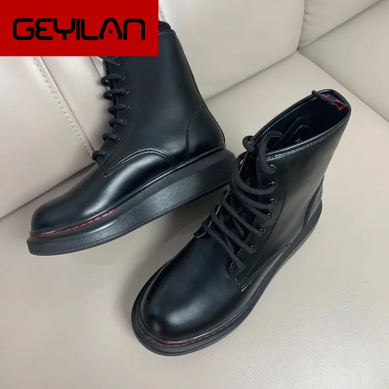 

2019 Women Ankle Boots Genuine Leather Shoes Martin Boots Winter Boots Lovers Casual Spring Booties zapatos de mujer
