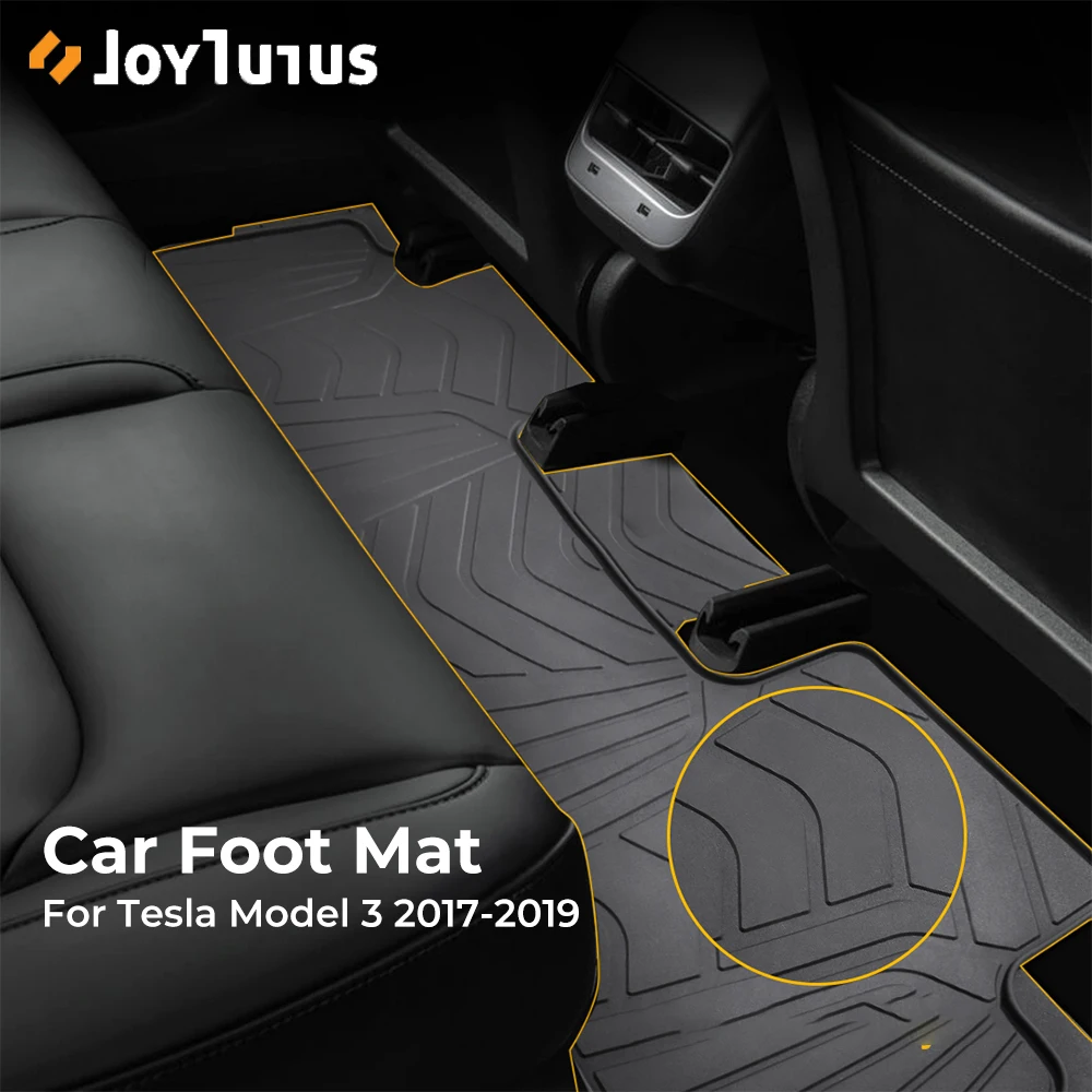 3pcs Custom Car Floor Mats For Tesla Model 3 2017-2019 Car Liner Floor Carpet Pad Fit All-Weather Water-repellent Wearable