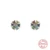 925 Sterling Silver Pendients Plata Colorful Zircon Irregular Hoop Earrings for Women Piercing Huggie Earring Jewelry 34