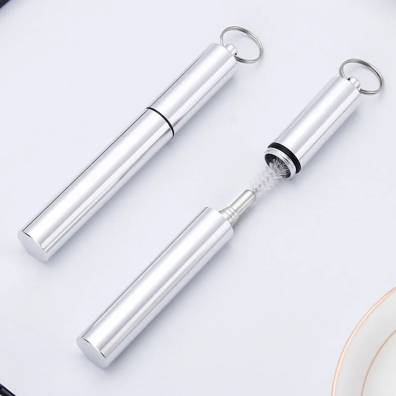 

Portable Stainless Steel Telescopic Drinking Straw For Travel Reusable Collapsible Metal Drinking Straw And Brush