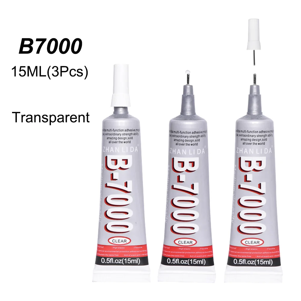 

3Pcs 15ml B7000 Glue Touch Screen Liquid Adhesive School Craft Hobby Clothes Super Strong Bond Spray Powerful B-7000 Material Uv