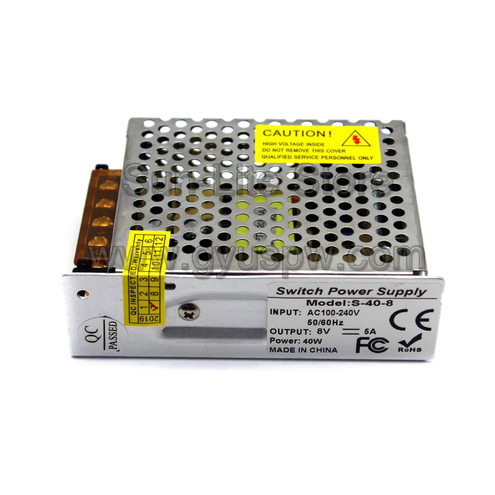 Переменный DC8V 5A 40W переключатель питания Трансформатор 110v 220v AC DC 8V источник питания s для USB освещения CCTV реклама