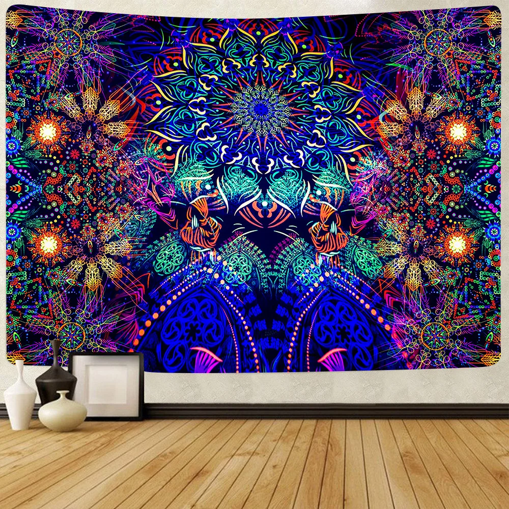 Simsant Trippy гобелен с морской тематикой хиппи рыба и медузы летний арт настенный для гостиной домашний декор