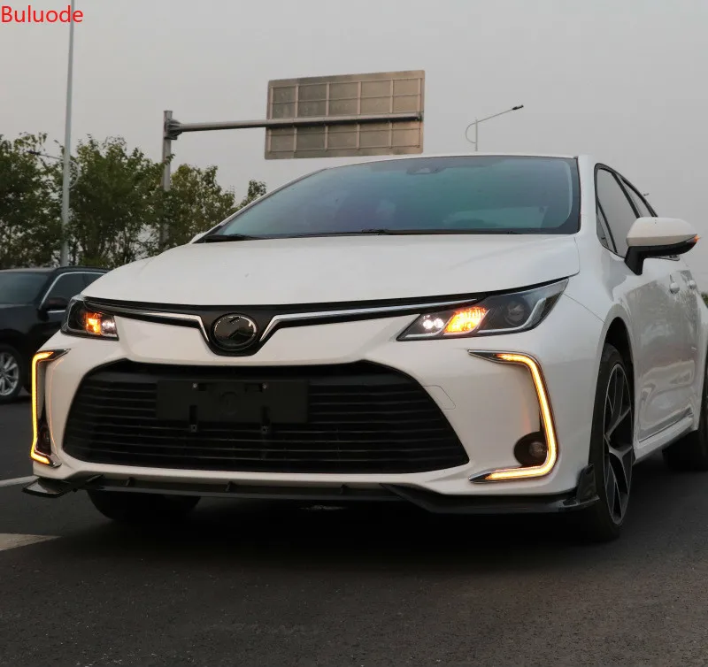 

For Toyota Corolla 2019 2020 LED DRL Daytime Running Lights with Yellow turn signal lamp front bumper car styling