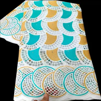 

High Quality African Dry Lace Fabric Hollow Out Nigerian Voile Lace 5Yards For Men and Women