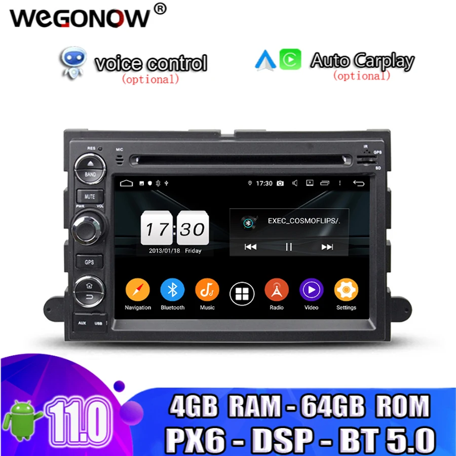 Android 11.0 Octa Core 4G 64G ROM Car DVD Player GPS map RDS Radio wifi BT5.0 For Ford Fusion Explorer Edge Expedition 2006-2009 |