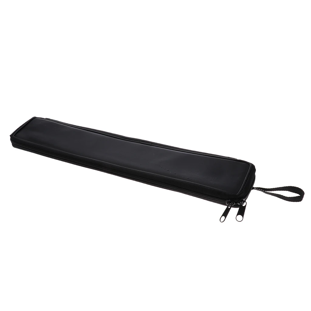 

Durable Imitation Leather Zip Design Bag Case Holder Organiser For Flute Parts 44 X 10cm