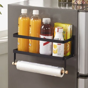 

Magnetic Adsorption Refrigerator Side Rack Wall-mounted Multi-function Storage Holder For Kitchen Convenience Kitchen Storage