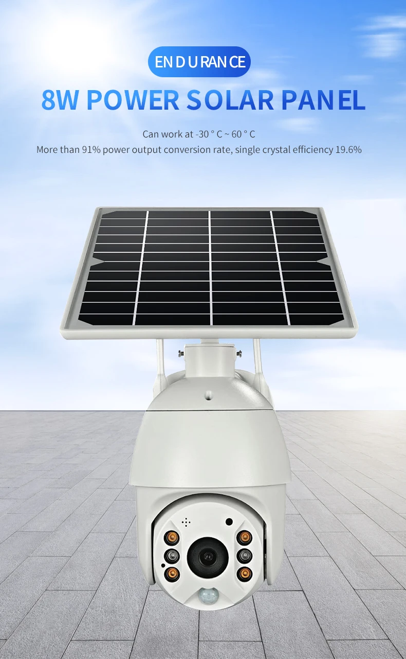 Hridz WIFI Solar Battery PTZ Camera 1080P Outdoor Waterproof with Ubox app control