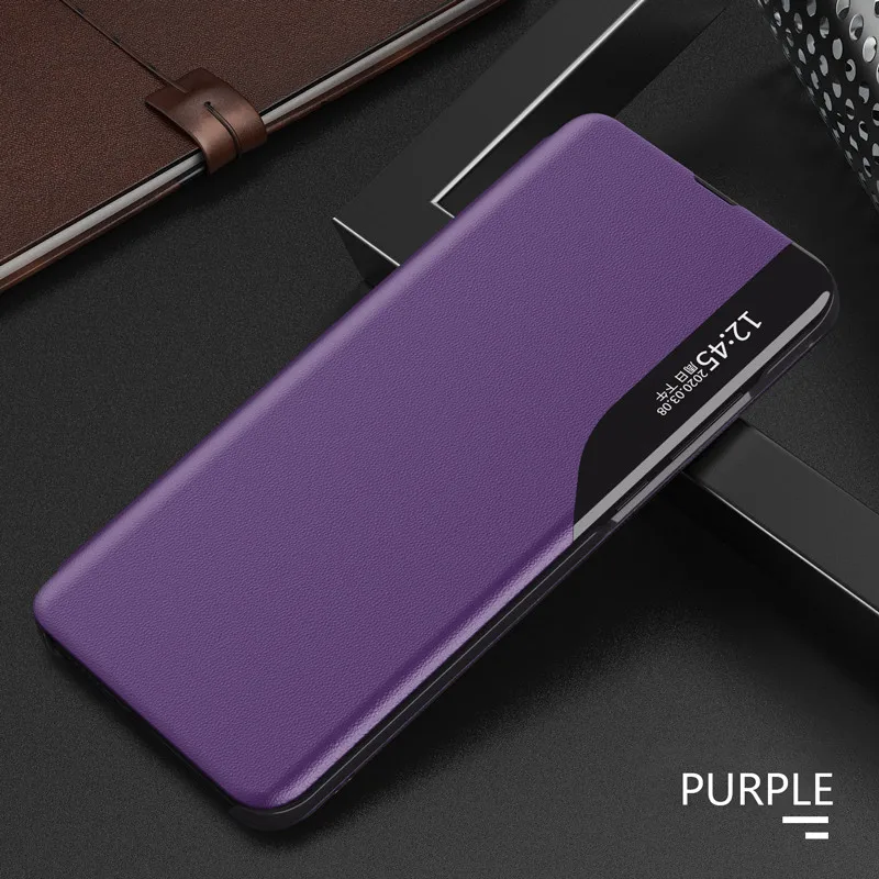 For Samsung Galaxy M52 5G Case Smart Window View Magnetic PU Leather Flip Cover for Galaxy M52 Book Stand Coque Shockproof Funda silicone cover with s pen Cases For Samsung
