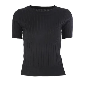 

Women Short Sleeve Sweater Solid Color High Elastic Winter Tops Women Knitted Pullovers Shirt Female Clothes