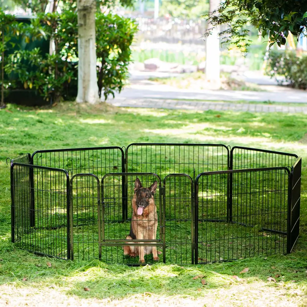 8 Panel Metal Dog Cage Playpen for Rabbits Guineas Cats Pet Puppy Training Whelping Cage Crate Run Enclosure Silver 8 Panel Metal Dog Cage Playpen for Rabbits Guineas Cats Pet Puppy Training Whelping Cage Crate Run Enclosure Silver