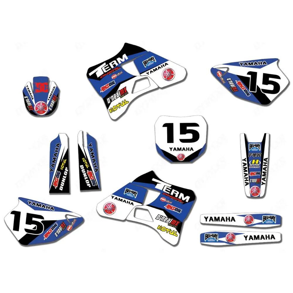 

New Full Graphics Decals Stickers Custom Number Name Glossy Bright Stickers Waterproof for YAMAHA YZ125 YZ250 1996-2001