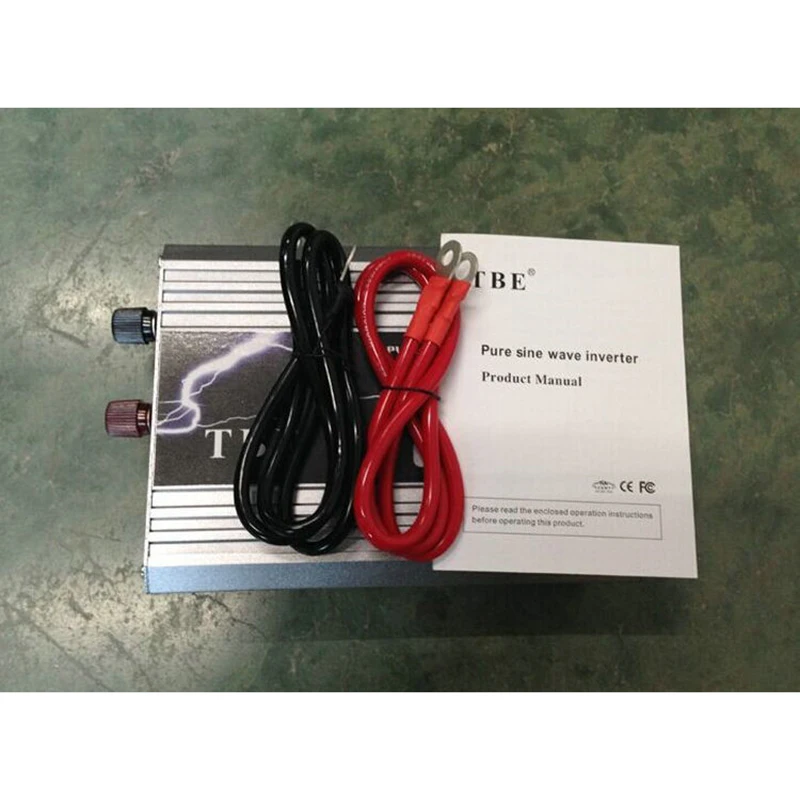 Высокая мощность TBE Авто Чистая синусоида Инвертор 1000 Вт 12 В 24 в 48 В переменного тока 110 В 220 В с адаптером шнура питания
