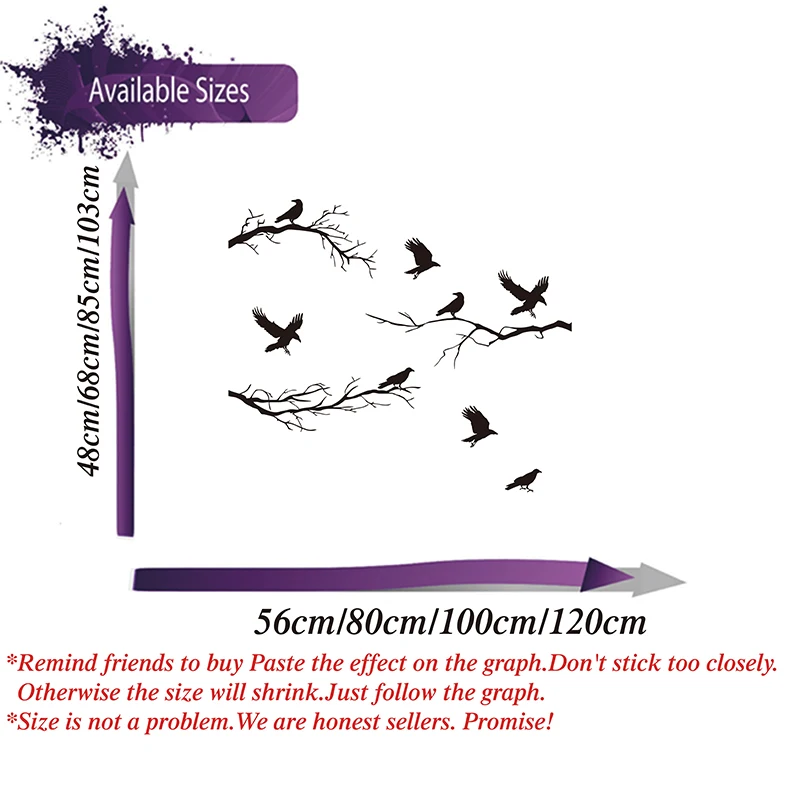 Crows Branch Wall Decal 3