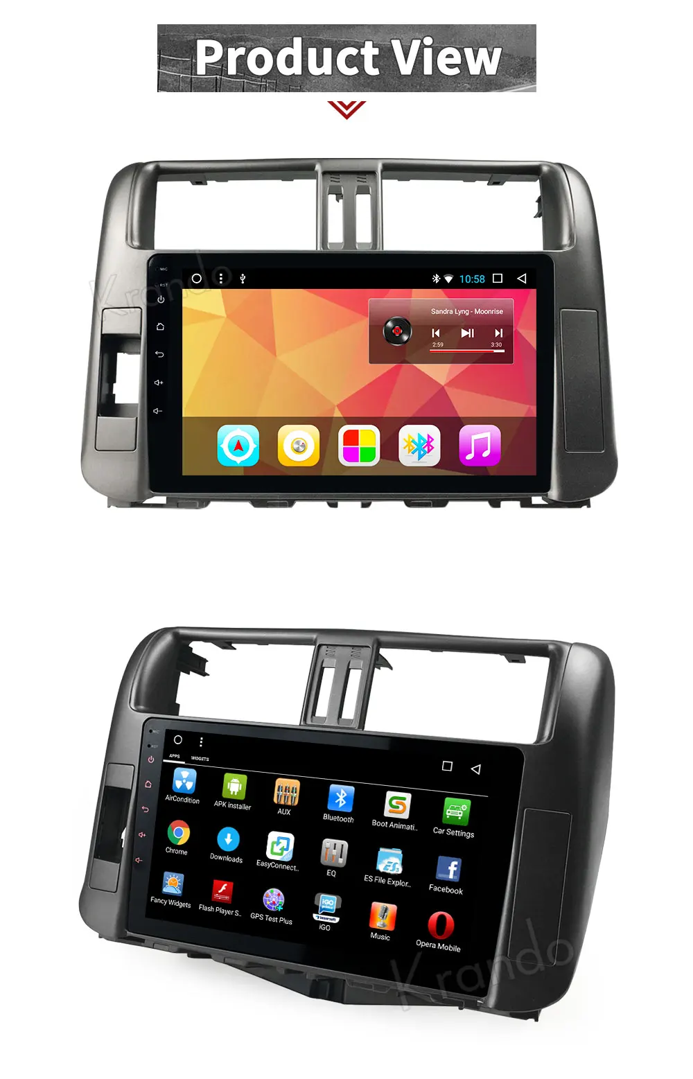 Sale Krando Android 8.1 10.1" car radio player for Toyota Prado 2010-2013 navigation gps multimedia system 2