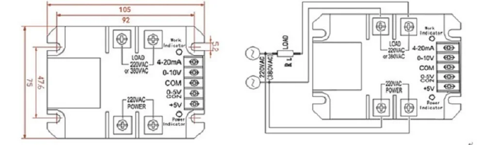 10A однофазный регулятор напряжения переменного тока модуль, SSR 4-20mA, 0-10 В, потенциометр управления LeiChuang TEC