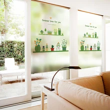 Индивидуальные маленькие свежие стеклянные наклейки оконная пленка растение зеленая ванная комната анти-пип окклюзия конфиденциальность Прозрачный Непрозрачный