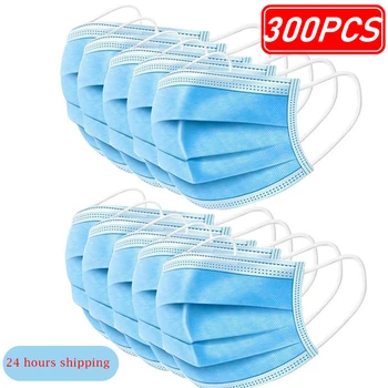 

300Pcs High Quality Non Woven Disposable Face Mask 3 Layers Anti-Dust Face Masks Ear Loop Mouth Mask Mascarillas Masks dustproof