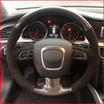 

MEWANT PU Carbon Fiber Car Steering Wheel Cover for Audi A3 8P Sportback A4 B8 Avant A5 8T A6 C6 A8 D3 Q5 8R Q7 4L S3 S4 S5 Exeo