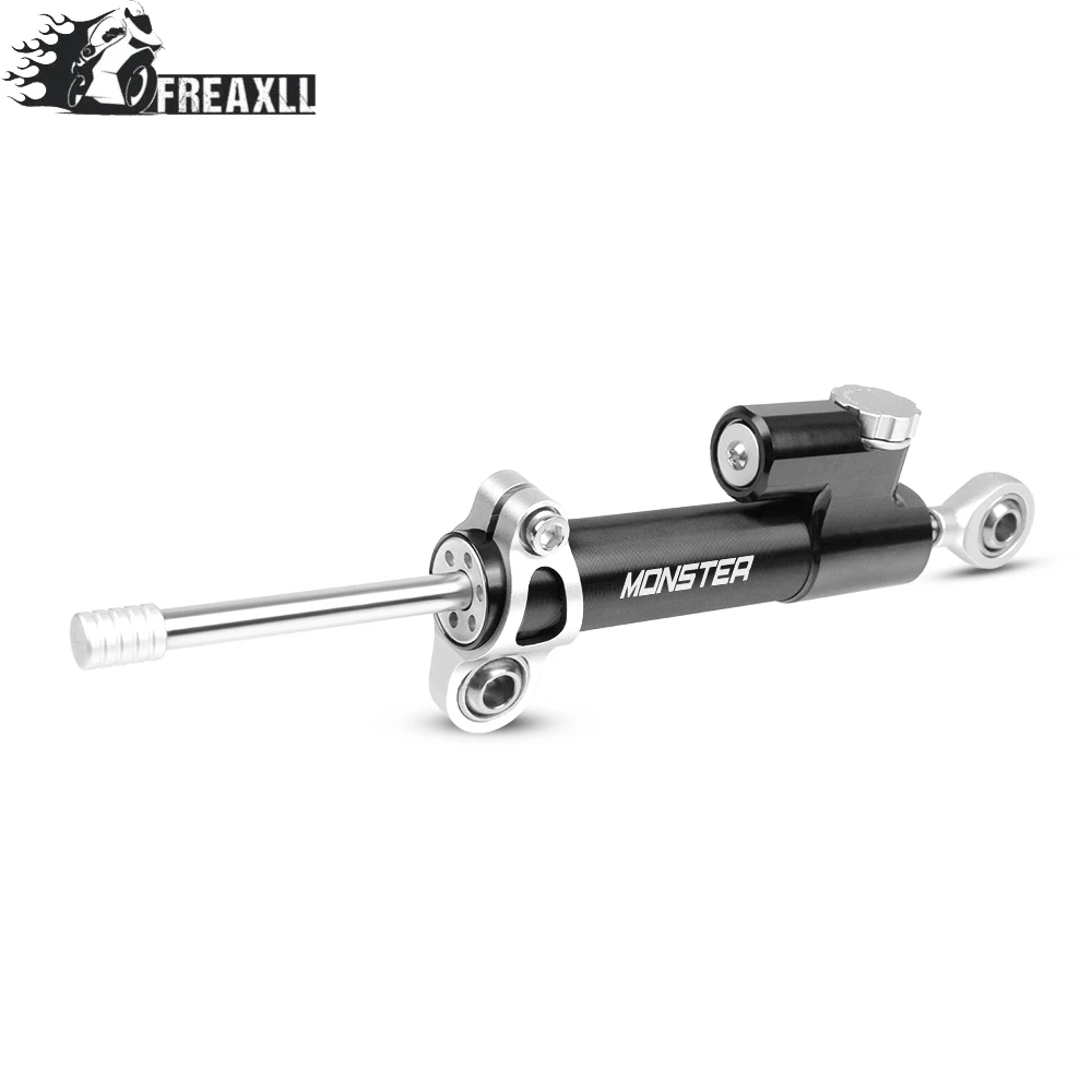 Silver-Black CNC мотоцикл рулевой демпфер Стабилизатор Линейный Обратный контроль безопасности для DUCATI Hypermotard Monster 796 696 695 - Цвет: Silver-Black
