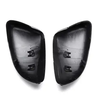 

New 1Pair For VW Golf MK6 Touran 2009-2015 Bright Black Front Wing Side Mirror Cover Housing Cap ABS Rearview Mirror Shell