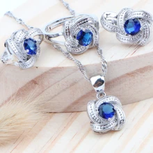 ЦИРКОНИЕВЫЕ свадебные комплекты ювелирных изделий 925 стерлингового серебра серьги кольца ожерелье кулон свадебный набор украшений для женщин аксессуары