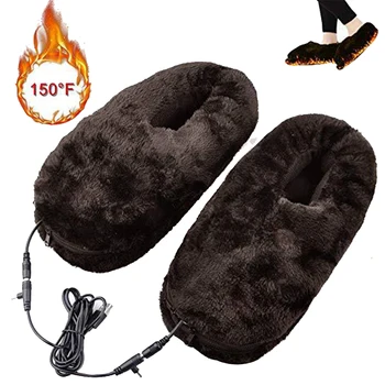 

Winter Feet Warmer Gift Electric Portable Heated Slipper Reliable Home Pad Soft Heating Shoes USB Practical Cold Relief