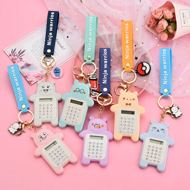 Portable Digit Calculator Keychains Kawaii Mini Calculator Pocket