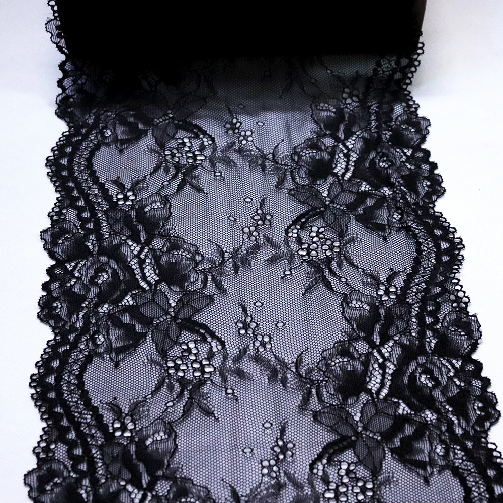 2Yards Black White Lace Trim Ribbon Embroidered Elastic Lace Fabric DIY Crafts Sewing Accessories Wedding Hair Garments Supplies