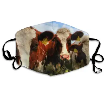 

Cows In Dairy Farm Washable Reusable Mask, Cotton Anti Dust Half Face Mouth Mask For Kids Teens Men Women With Adjustable Ear