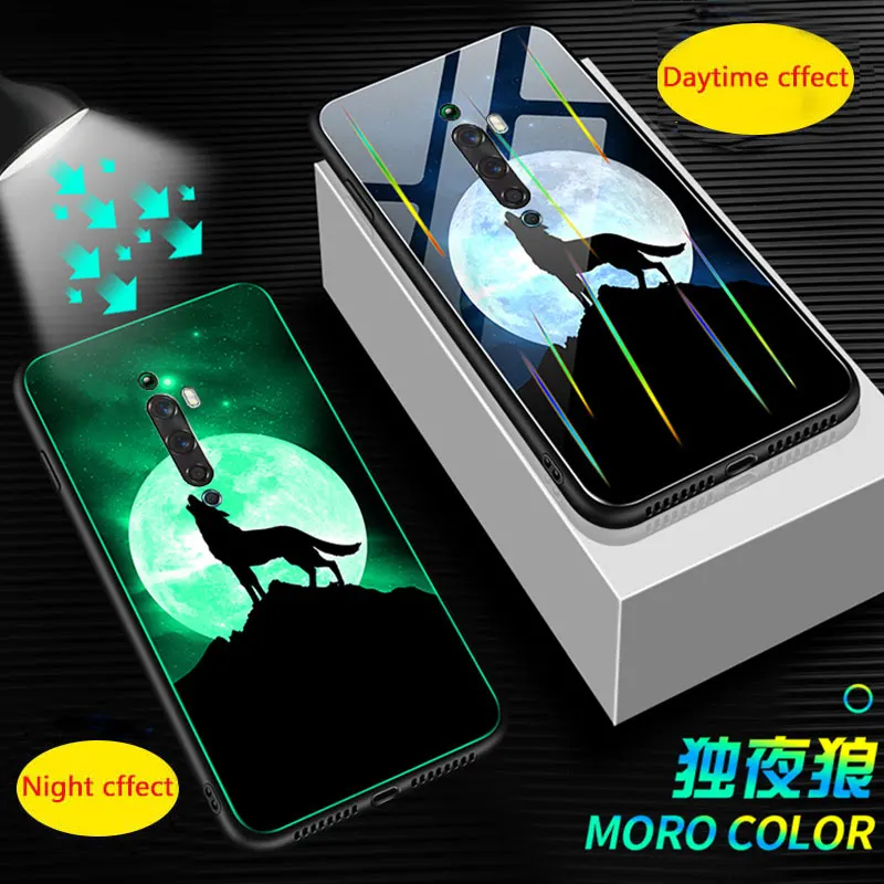 Чехол в виде светящегося стекла Aurora для OPPO Reno 10x Zoom Z 2 2Z Ace задняя крышка Realme X XT X2 Pro