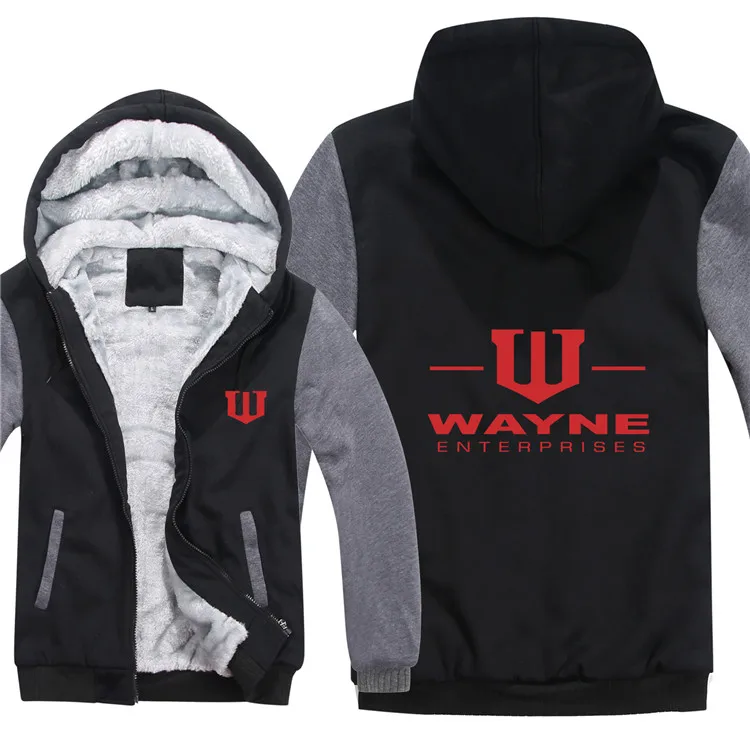 Wayne enterprises, толстовки, мужские, модные, шерсть, подкладка, куртка, Wayne Gotham City, толстовки, худи, HS-037 - Цвет: as picture