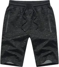 Tansozer orts pantalones cortos deportivos informales de verano, cintura elástica con bolsillos con cremallera