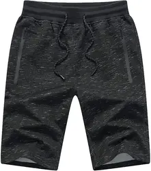 Tansozer – Shorts de sport décontractés, taille élastiquée, avec poches à fermeture éclair, pour l'été 