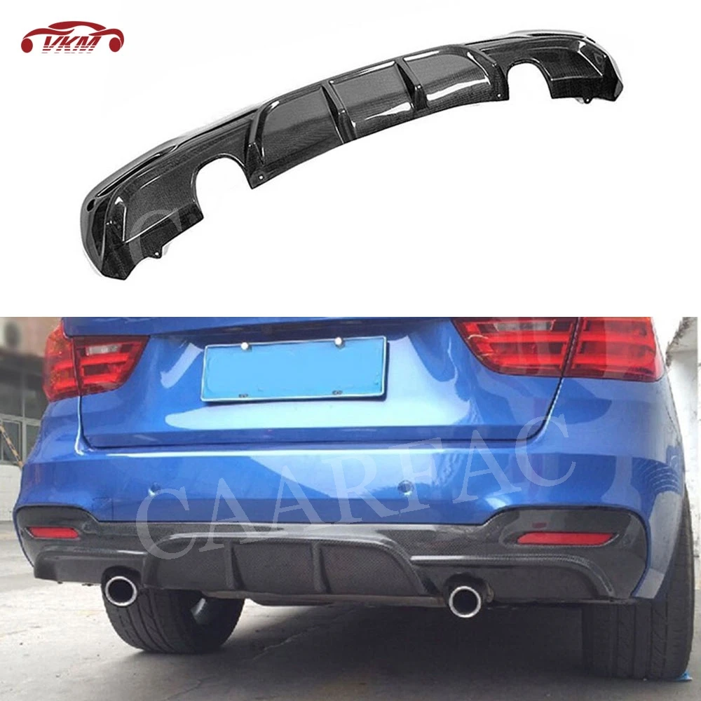 For F34 Carbon Fiber / FRP Rear Lip Diffuser Spoiler for BMW 3 Series GT M  Sport 4-Door 2014 - 2018 MP Style Bumper Protector