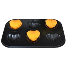 6 полости оболочки масло торт печенье выпечки Олово антипригарное металлическое в форме сердца Мадлен пан форма для шоколада десерт инструменты