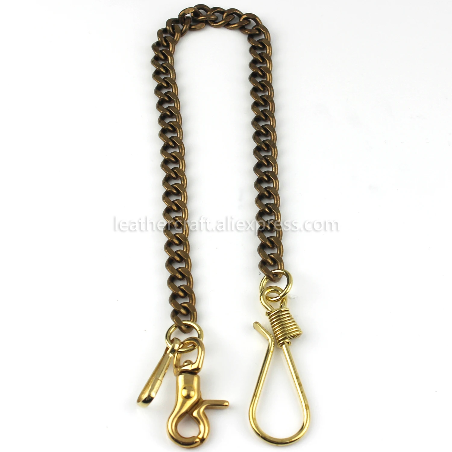 1 x Solid Brass Belt Hook Keychain Fob Clip Wallet Waist Chain With Lobster Snap Hook 19.3