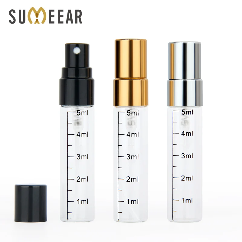 

50 pieces/lot 5ml empty perfume bottle Aluminum Spray Atomizer Portable Travel Cosmetic Container Scale Bottles