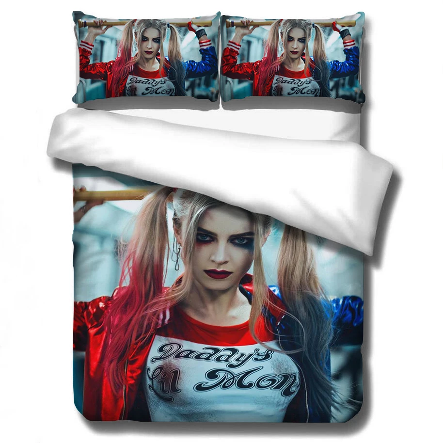 Marvel Harley Quinn3D Комплект постельного белья отряд самоубийц пододеяльники наволочки DC Comics Task Force X Утешитель комплекты постельного белья