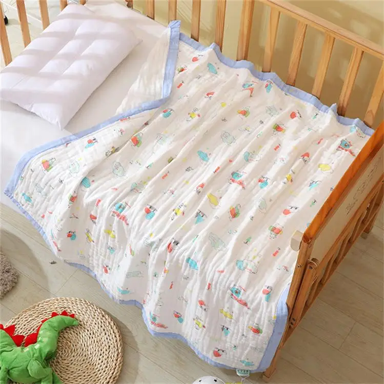 6 слоев толстое хлопковое муслиновое одеяло детское пеленание ребенка летнее одеяло чехол для коляски банное полотенце многофункциональное детское одеяло для новорожденных