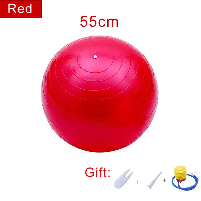Red 55cm Бесплатный насос-взрыв мячи для йоги устойчивые фитнес тренажерный зал фитбол для баланса тренировки мяч 45 см/55 см/65 см/75 см/85 см/95 см мяч - Цвет: Red 55cm
